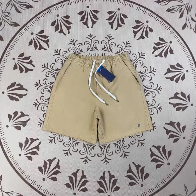 Ralph Lauren pony label pure cotton zipper summer loose wide-leg pants casual breathable elastic waist shorts