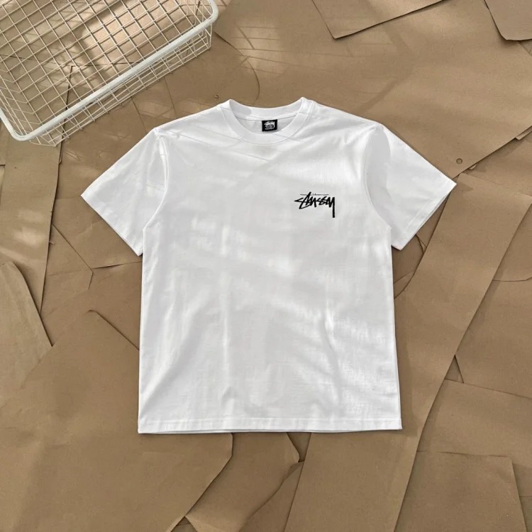 25SS Stussy Dice Series Fuzzy Dice Tee Letter Logo Printed Short-sleeved T-shirt