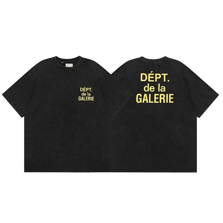 Gallery dept American fashion brand short-sleeved Vintage summer loose retro washed old high street T-shirt for men