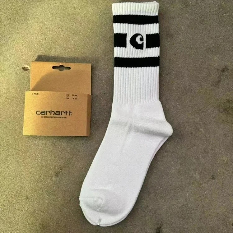 Carhartt Towel Bottom Gold Label Embroidery Simple Workwear Style Skateboard Sports Socks