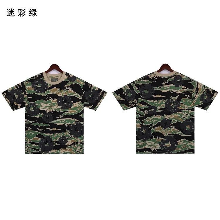 Camouflage foam print casual loose short-sleeved T-shirt shorts