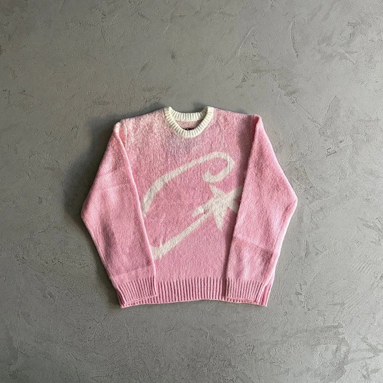 CORTEIZ style American street hip-hop embroidered letters stand collar zipper cardigan sweater trendy brand jacket
