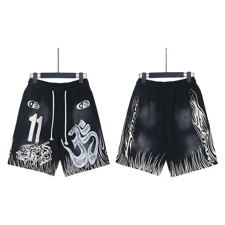 Printed casual loose couple short-sleeved shorts set