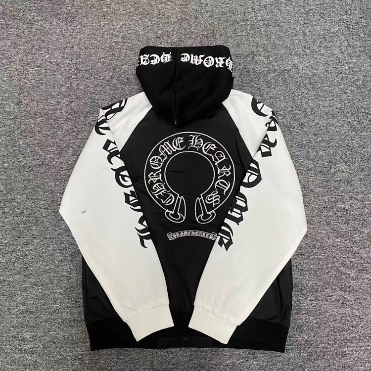 Chrome Hearts Light Luxury Sanskrit Printed Cardigan Hooded Jacket Men's Top Long Sleeved
