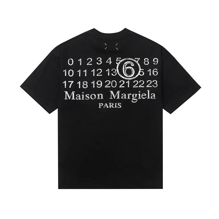 MM6 digital pattern round neck men's and women's trendy short-sleeved T-shirt series