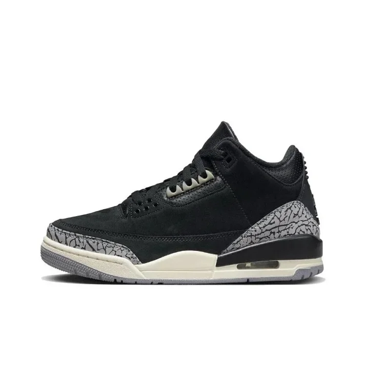 Jordan AJ3 Mid-range Hiroshi Fujiwara Black and White Cardinal White Wine Red White Cement