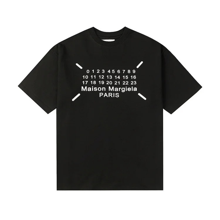 Majia letter embroidery printed short-sleeved T-shirt high street trendy brand for men and women