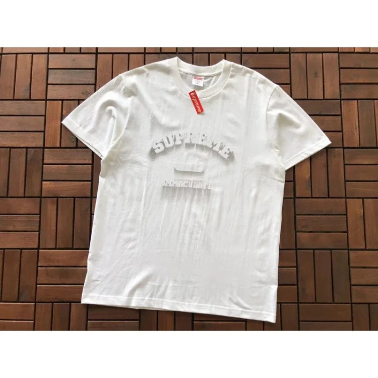 SUP letter print BOX high version short-sleeved T-shirt for men and women
