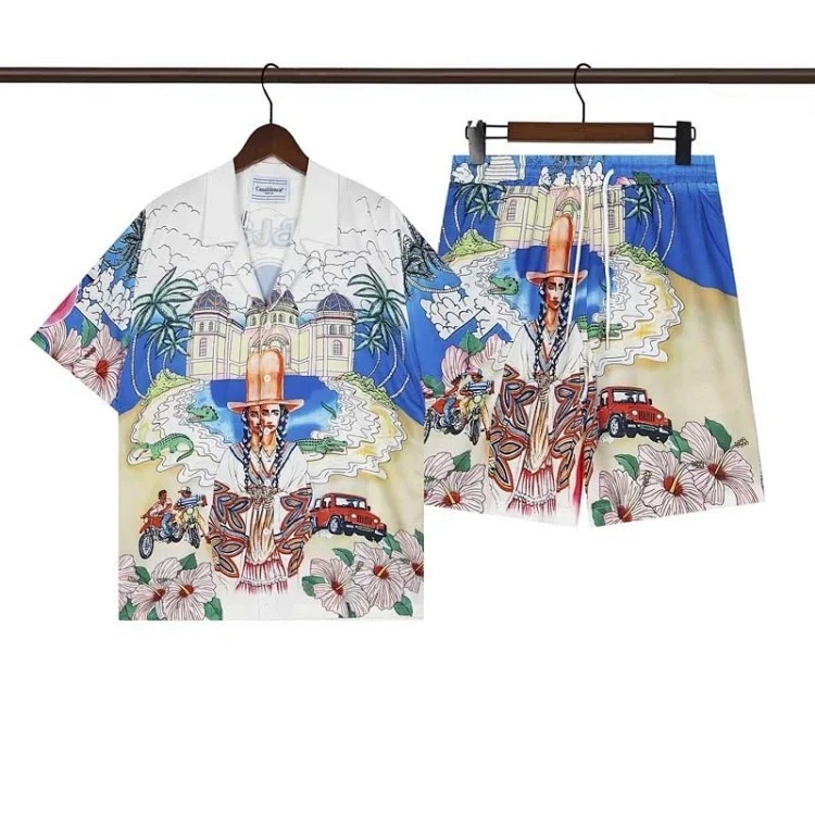 Beach flower shirt loose short sleeve shorts suit