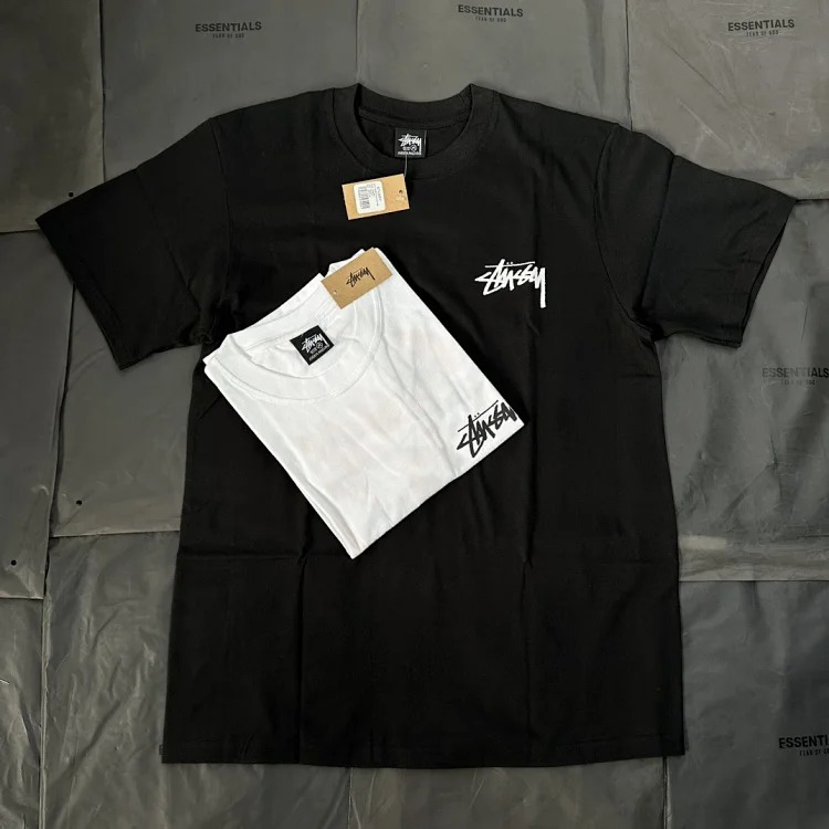 Stussy Fire Logo Pattern Round Neck Printed Short-sleeved Stussy Originated From the Surfing T-Shirt