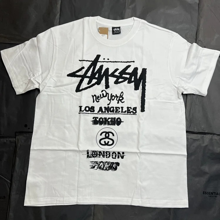 26ss Stussy Parade Graffiti Pattern Round Neck Printed Short-sleeved Stussy Originated From the T-Shirt