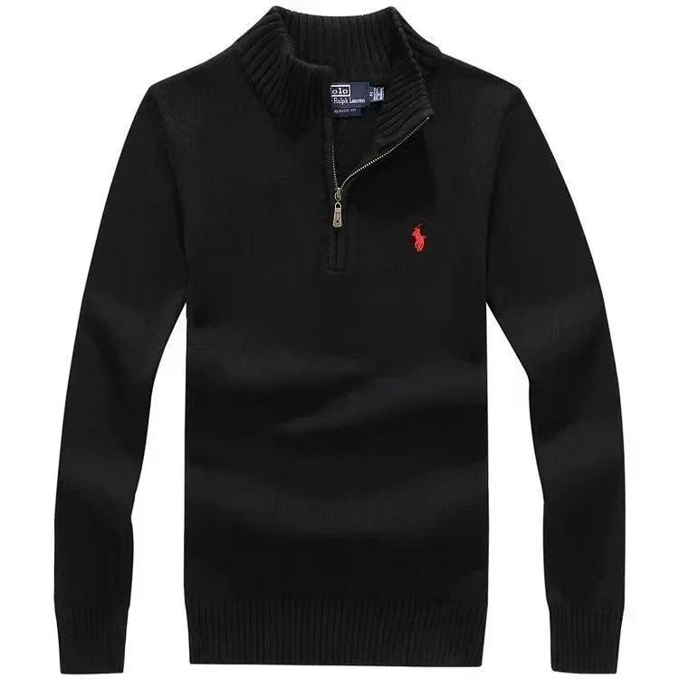 Zipper pullover embroidered sweatshirt and sweatpants TOP