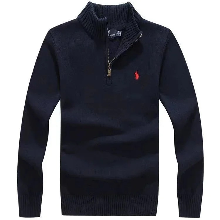 Zipper pullover embroidered sweatshirt and sweatpants TOP