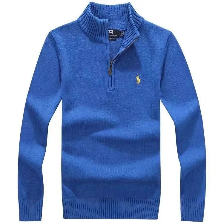 Zipper pullover embroidered sweatshirt and sweatpants TOP