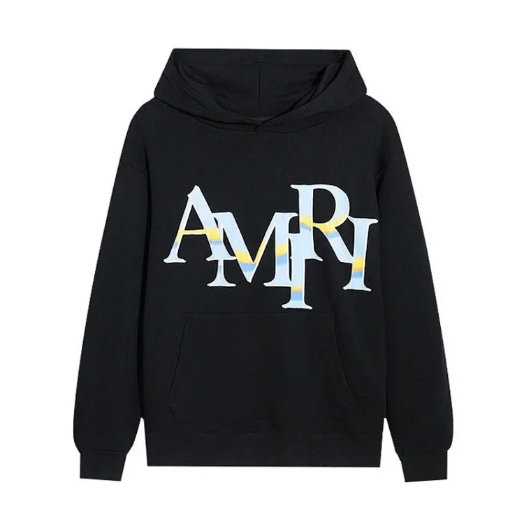 AM sweatshirt IRI cracked letter logo splashed ink and paint graffiti hoodie couple jacket sweatshirt for men and women