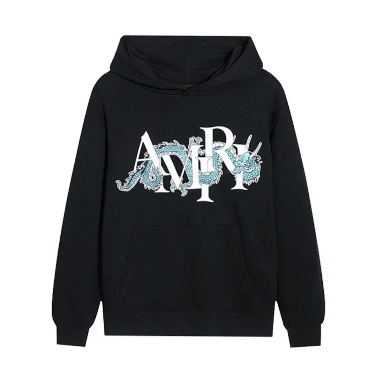 AM sweatshirt IRI cracked letter logo splashed ink and paint graffiti hoodie couple jacket sweatshirt for men and women