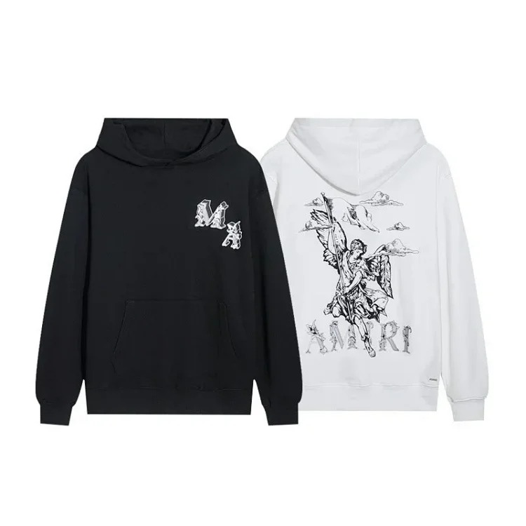 AM sweatshirt IRI cracked letter logo splashed ink and paint graffiti hoodie couple jacket sweatshirt for men and women