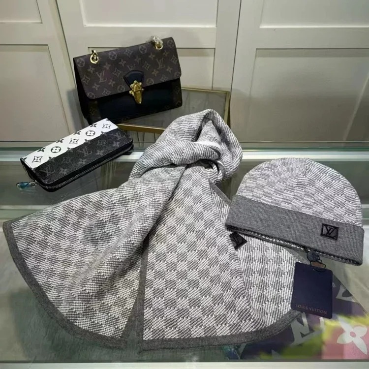 Versatile fashion trendy scarf and hat two-piece set ( )