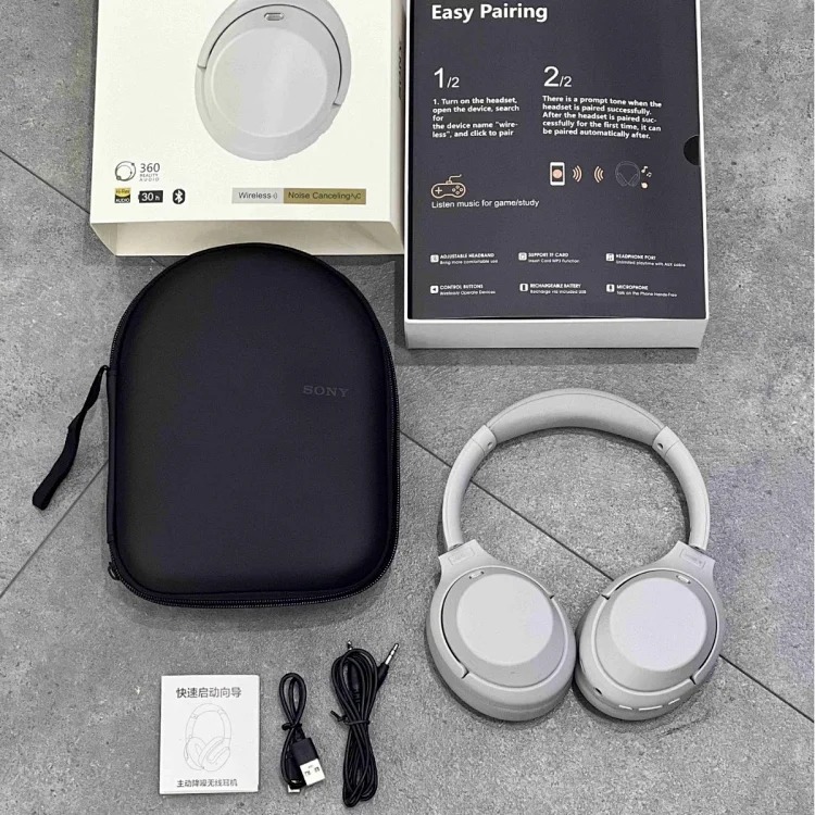 New active noise reduction XM4ANC head-mounted wireless Bluetooth headset with leather bag, call noise reduction headset with logo