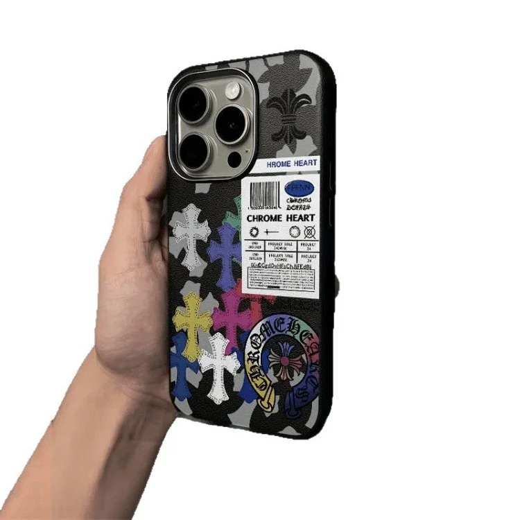 CH Colorful Cross Metal Frame Phone Case