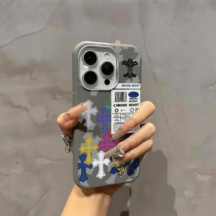 CH Colorful Cross Metal Frame Phone Case