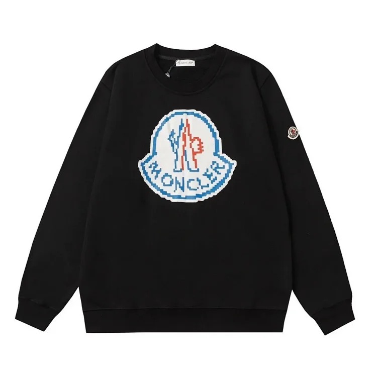 Autumn and winter new European and American original M Mengjia LOGO men's and women's round neck fashionable velvet thickened Chinese cotton long-sleeved sweatshirt