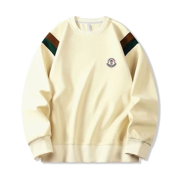 Autumn and winter new European and American original M Mengjia LOGO men's and women's round neck fashionable velvet thickened Chinese cotton long-sleeved sweatshirt