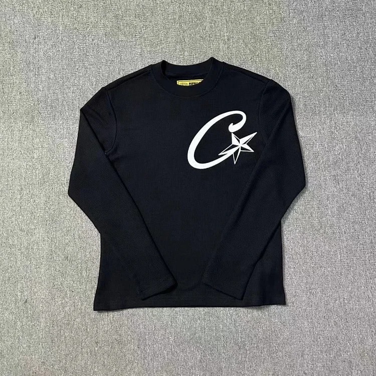 Cross-border foreign trade Corteiz Alcatraz waffle long-sleeved T-shirt 5th anniversary casual and versatile American couple trend