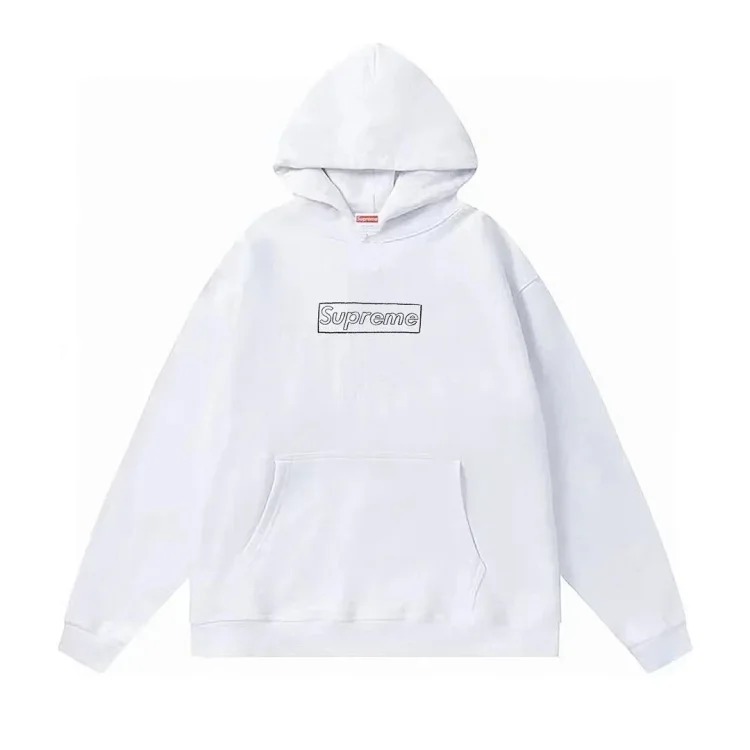 Supreme letter cross printed terry hooded sweatshirt high street Shawn Yue loose men and women cross-border