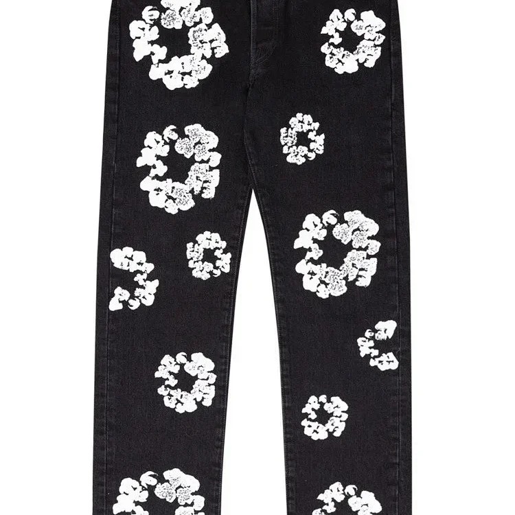 Cross-border e-commerce 2023 new trendy kapok pattern printing European and American fashion high street denim jacket for men and women
