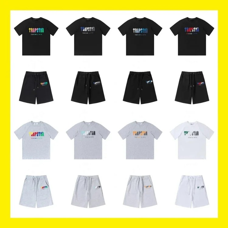 T a p rainbow letter gradient towel embroidered short-sleeved T-shirt