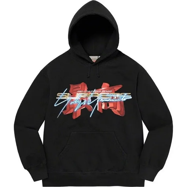 European and American trendy Satin Appliqué Hooded Sweatshirt hooded long-sleeved fleece sweatshirt