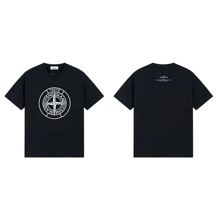 Shitongdao casual short-sleeved T-shirt printed loose round neck same style for men and women