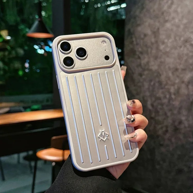 Aluminum alloy Apple 17 Pro Max suitcase-style full-coverage phone case for i Phone 15/14/13 (black