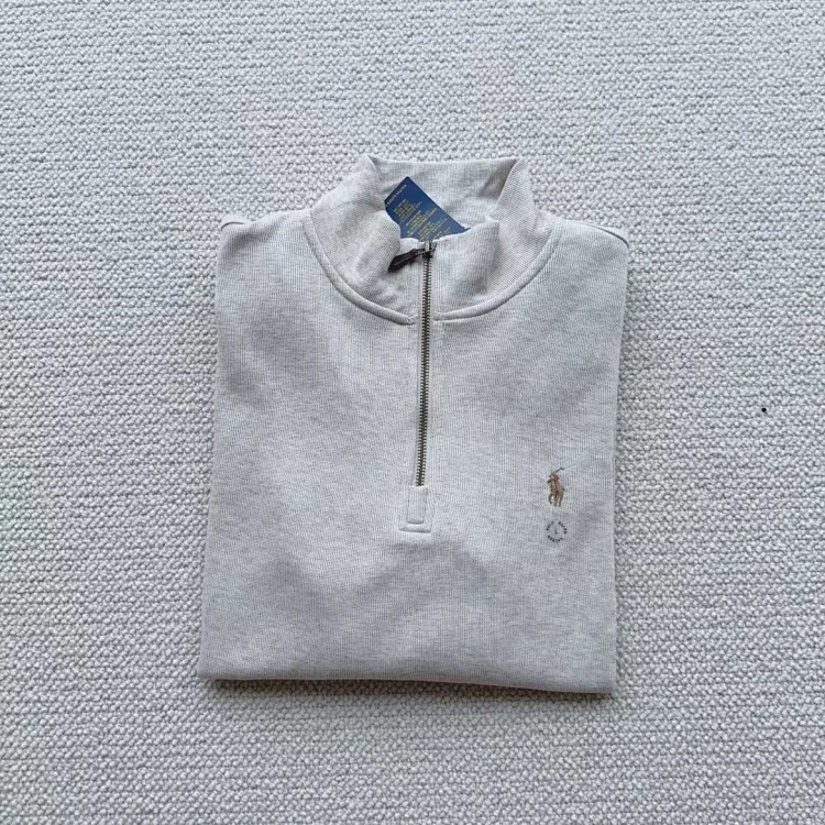 Ralph Lauren sweatshirt women's half zipper Ralph Lauren pony logo embroidered couple style stand collar long sleeves