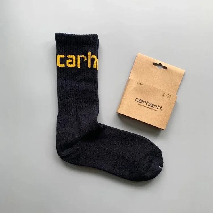 Carhartt Towel Bottom Gold Label Embroidery Simple Workwear Style Skateboard Sports Socks