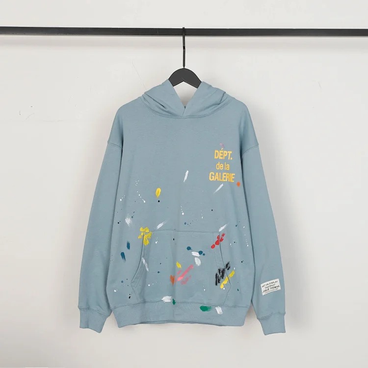 Retro distressed GD brain casual loose hooded sweatshirt for men and women with the same style hoodie