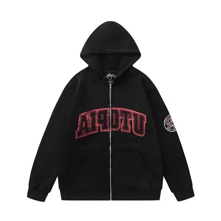 American Niche Brand Travis Scott SS23 UTOPIA Limited Series Reverse Letter Printed Pocket Hoodie