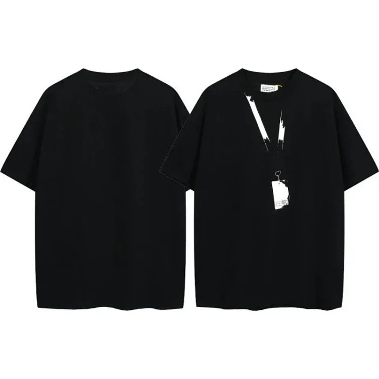 Summer loose letters MM6 embroidered label printing same style for men and women couples