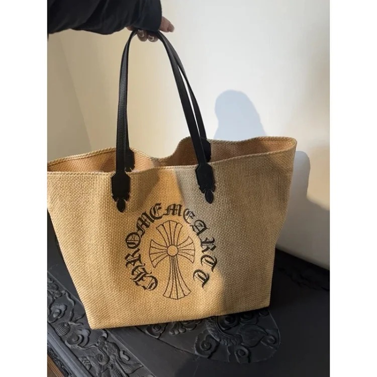 Tote Bag Woven Bag Kuaishou Large-capacity Cross Douyin Model Internet Celebrity Printed Seaside