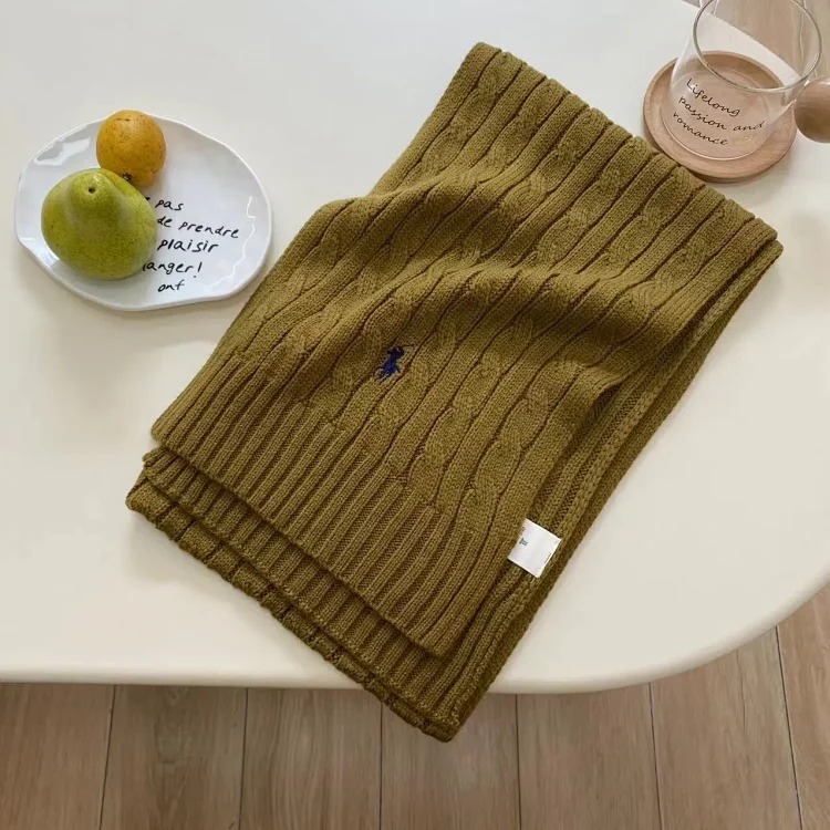 Retro British pure wool scarf embroidered