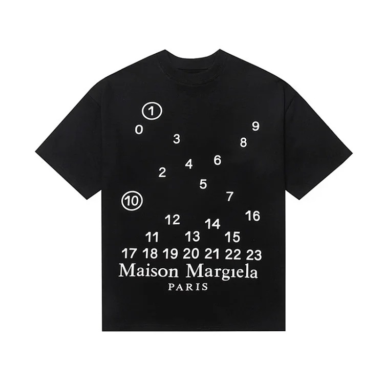 MM6 digital pattern round neck men's and women's trendy short-sleeved T-shirt series