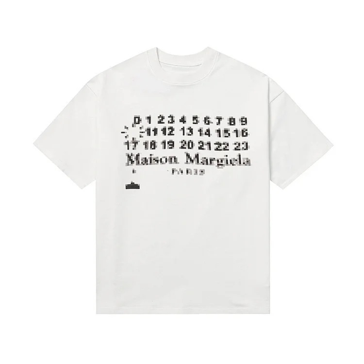 Majia letter embroidery printed short-sleeved T-shirt high street trendy brand for men and women