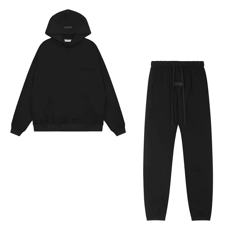 Hooded sweatshirt with black letter flocking
