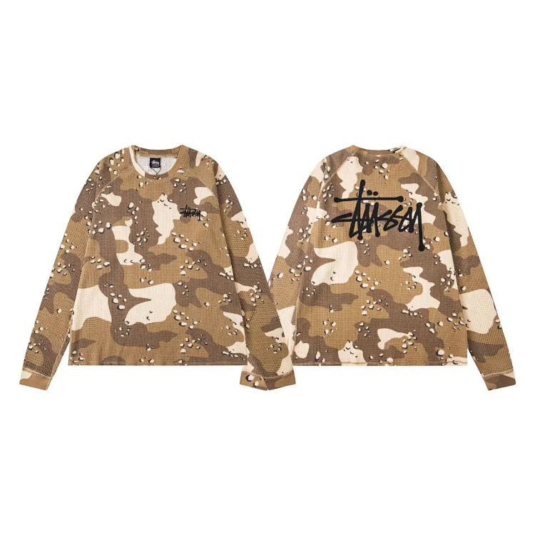 Logo design washed raglan sleeves waffle long T