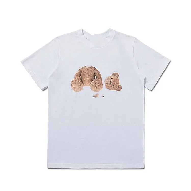 PA palm letter print round neck short-sleeved loose T-shirt