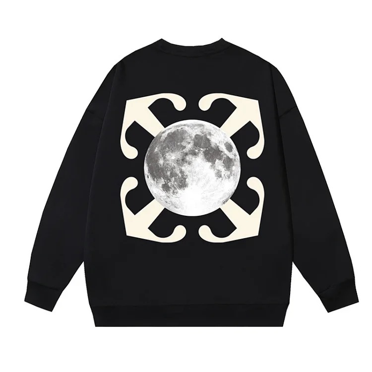 OW arrow oil painting simple printed pullover terry style
