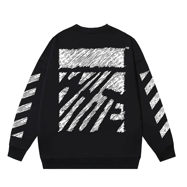 OW arrow oil painting simple printed pullover terry style