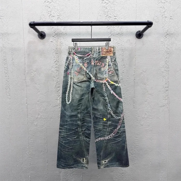 Gucci 199625 Retro Jeans High-speed Rail Chain Early Spring Ac Version Street Printing Home