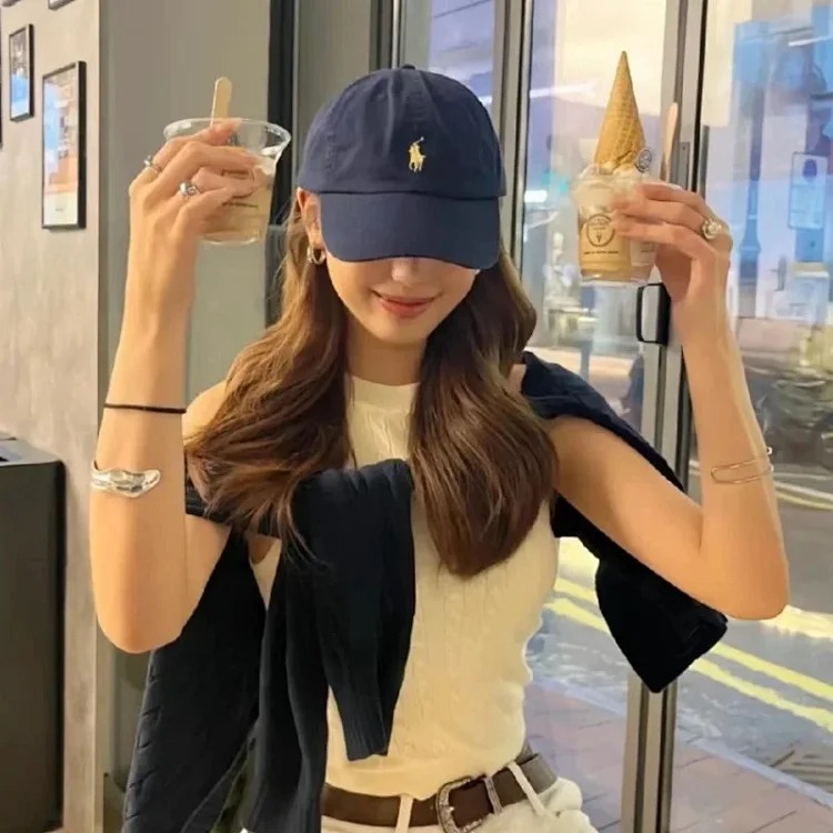 Foreign trade Ralph Lauren raff hat baseball cap men and women peaked cap polo sports pony logo embroidery couple baseball cap